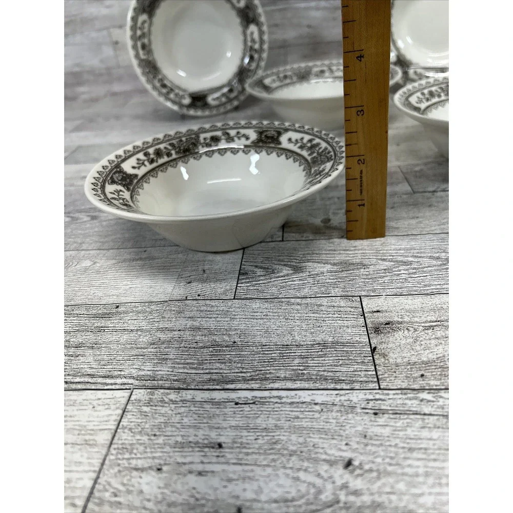 Set of 5 Royal China Hampshire Brown Floral 6.25